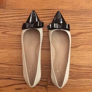 Kate Spade Black & White Bow Flats